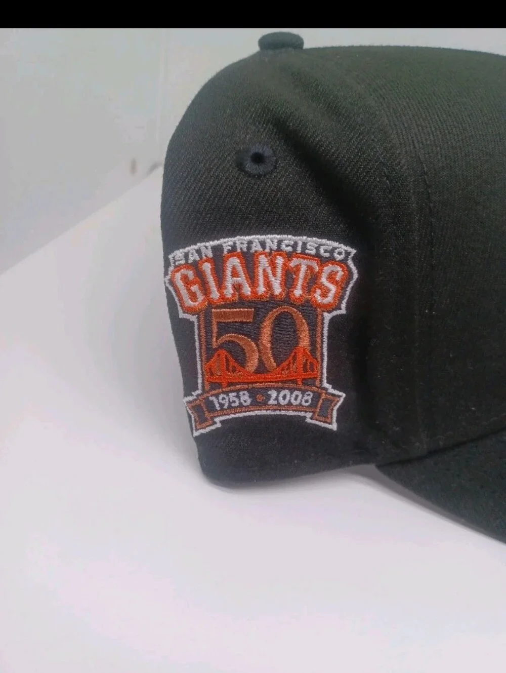 New Era Upside Down SF Giants Black 9Forty A-Frame Snapback Hat Cap Cooperstown
